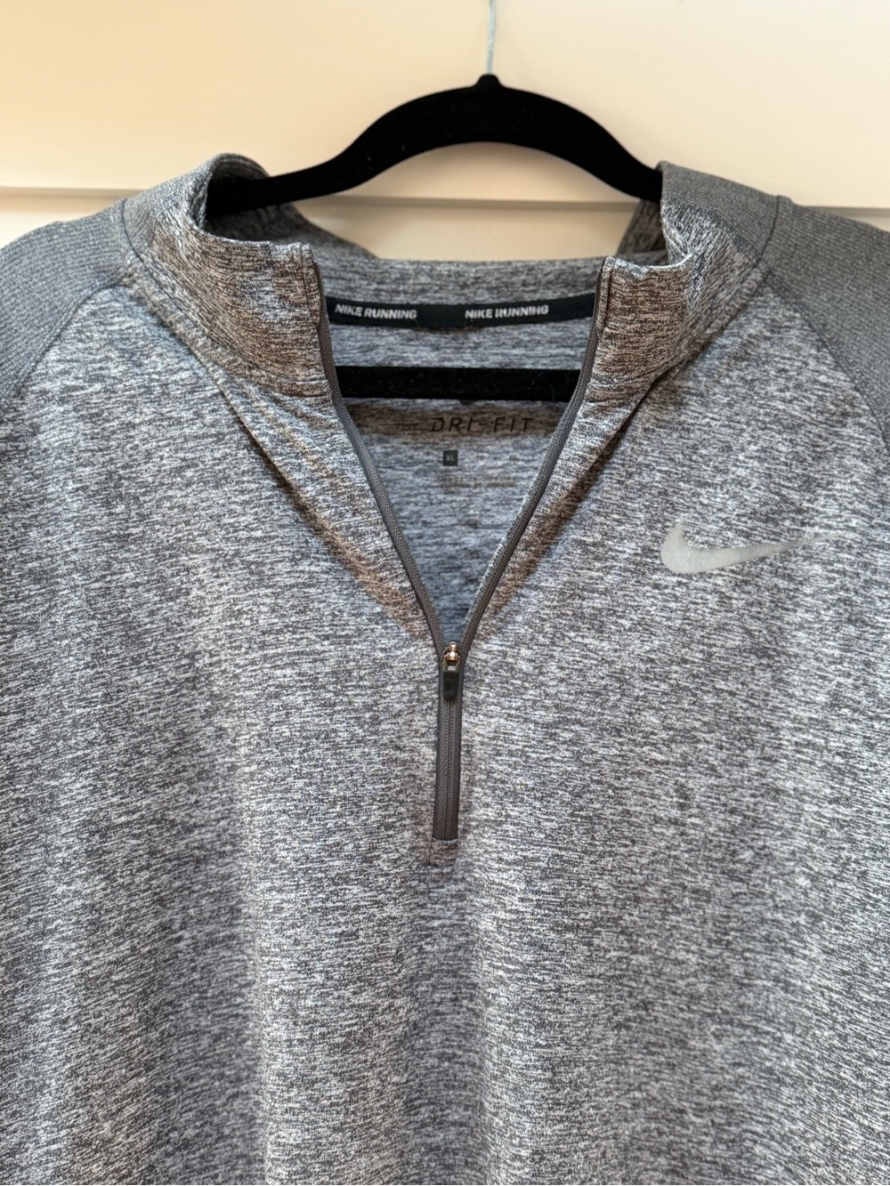 Nike Men’s Gray Dri-FIT Half-Zip Running Shirt XL